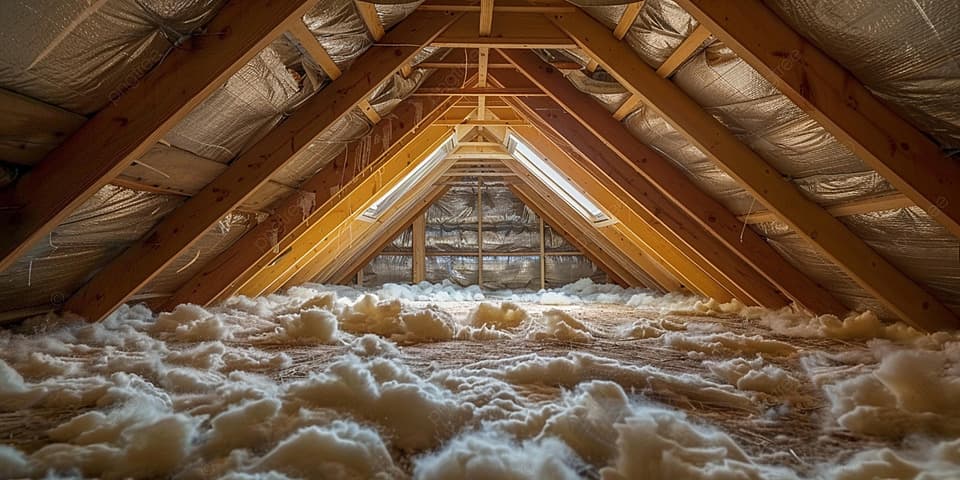 Freshly installed blown-in attic insulation in a Toronto home
